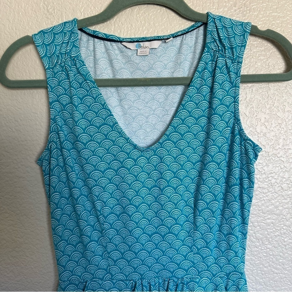 Boden Melinda Seashell Sleeveless Blue Midi Dress Size 2P - Picture 5 of 10